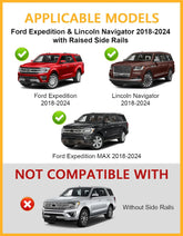 220lbs Roof Racks Cross Bars For Ford Expedition 2018-2025 & Lincoln Navigator 2018-2024